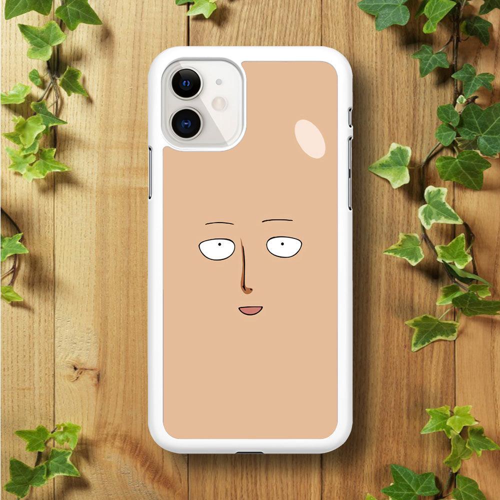 One Punch Man Saitama Face iPhone 11 Case-Rubber / White (2D Case)-Xtracase