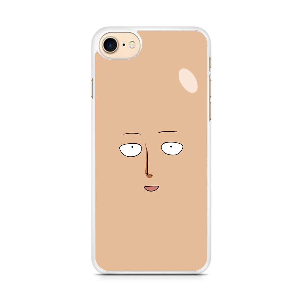 One Punch Man Saitama Face iPhone 8 Case-Rubber / White (2D Case)-Xtracase