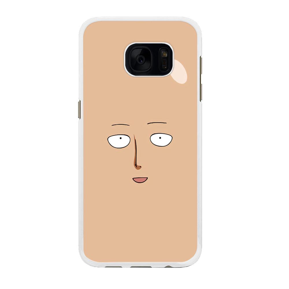 One Punch Man Saitama Face Samsung Galaxy S7 Edge Case-Rubber / White (2D Case)-Xtracase