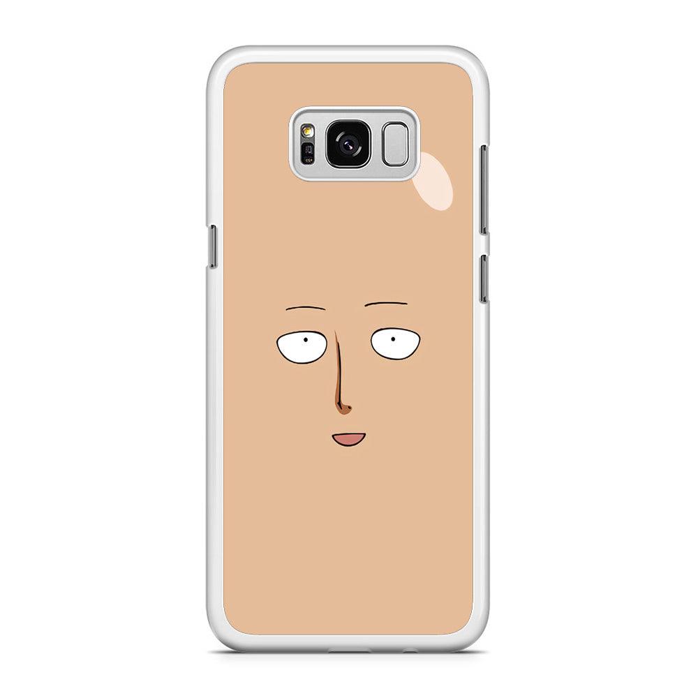 One Punch Man Saitama Face Samsung Galaxy S8 Case-Rubber / White (2D Case)-Xtracase