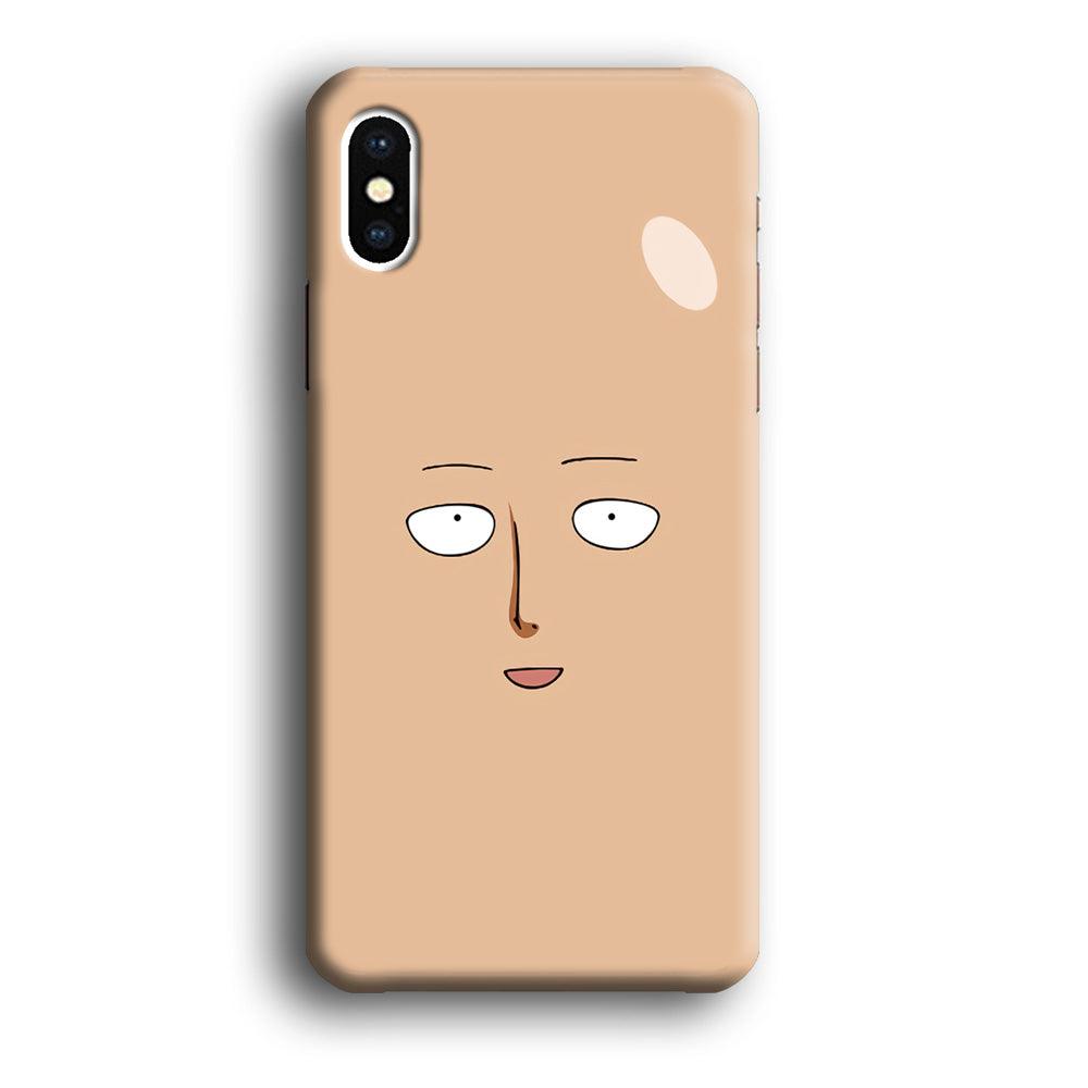 One Punch Man Saitama Face iPhone Xs Max Case-Plastic / Full Wrap (3D Case)-Xtracase