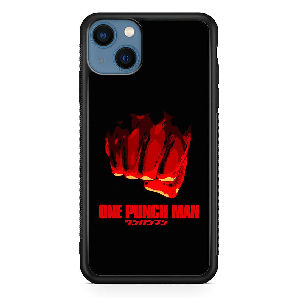 One Punch Man Saitama Fist iPhone 13 Mini Case-Rubber / Black (2D Case)-Xtracase