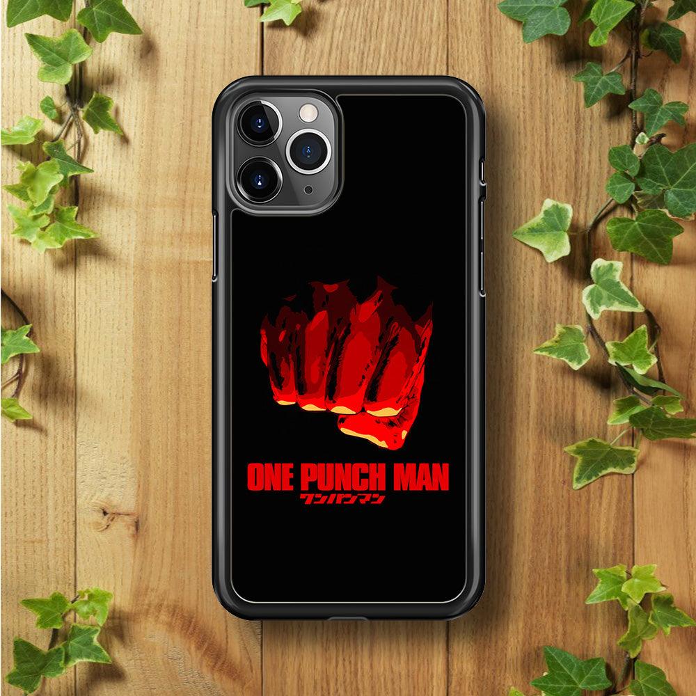 One Punch Man Saitama Fist iPhone 11 Pro Case-Rubber / Black (2D Case)-Xtracase