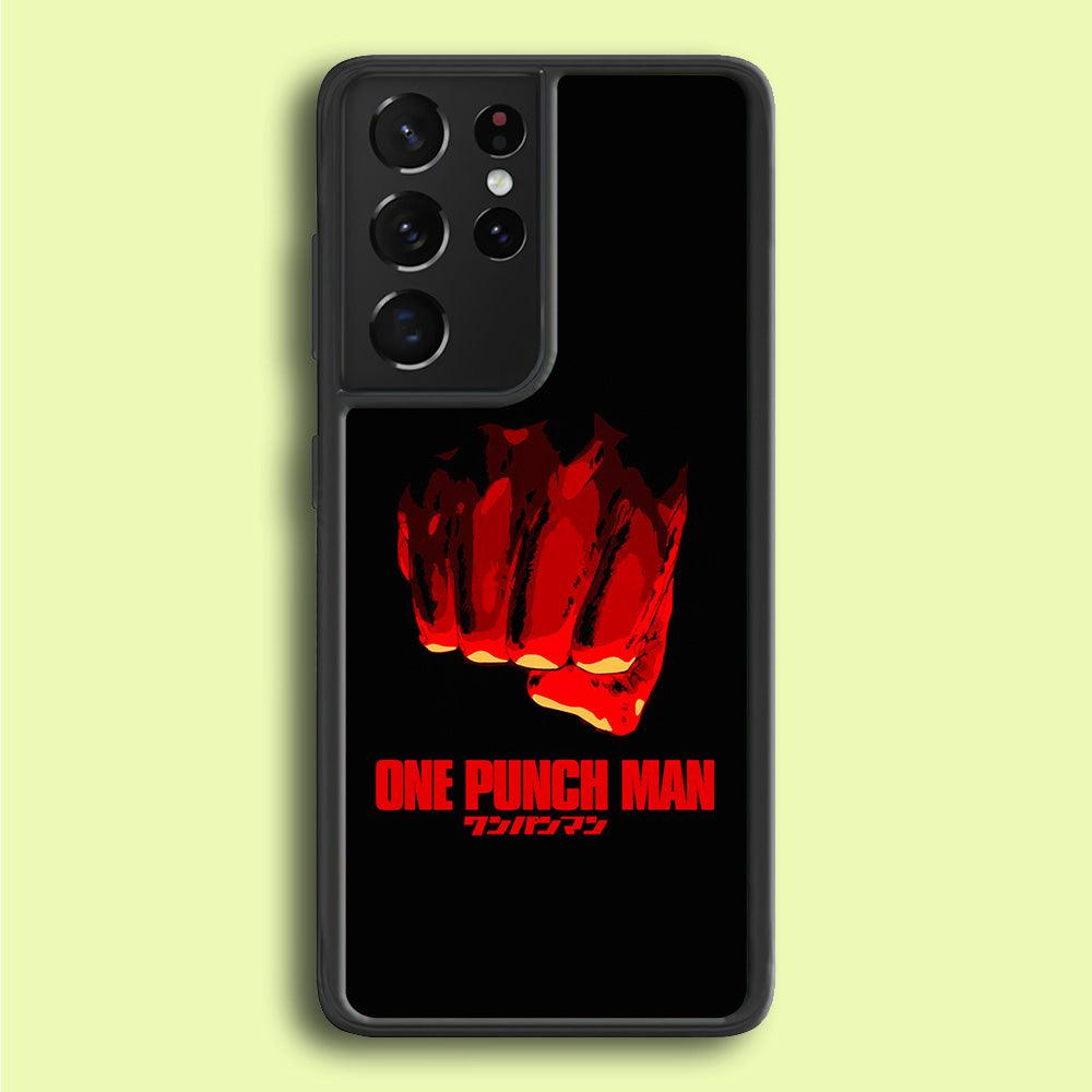 One Punch Man Saitama Fist Samsung Galaxy S25 Ultra Case-Rubber / Black (2D Case)-Xtracase