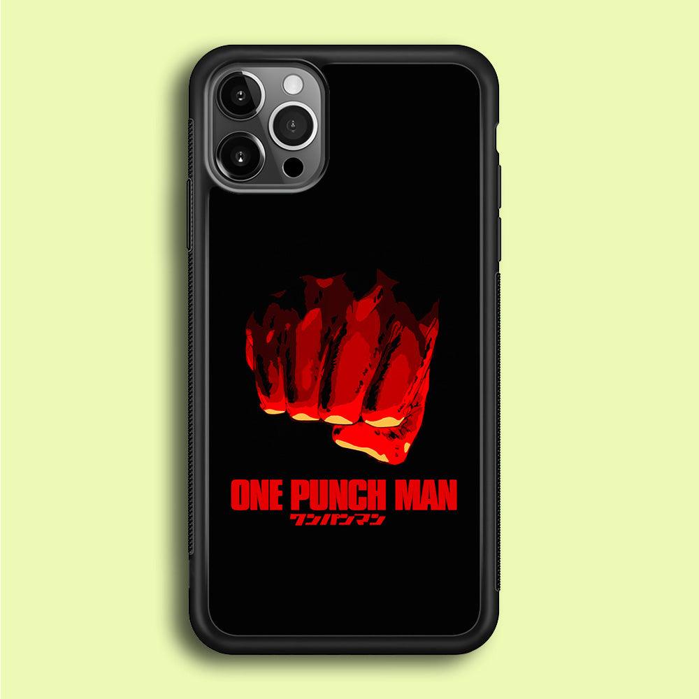 One Punch Man Saitama Fist iPhone 12 Pro Case-Rubber / Black (2D Case)-Xtracase