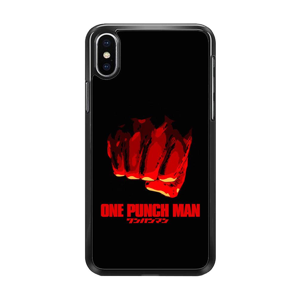One Punch Man Saitama Fist iPhone Xs Case-Rubber / Black (2D Case)-Xtracase
