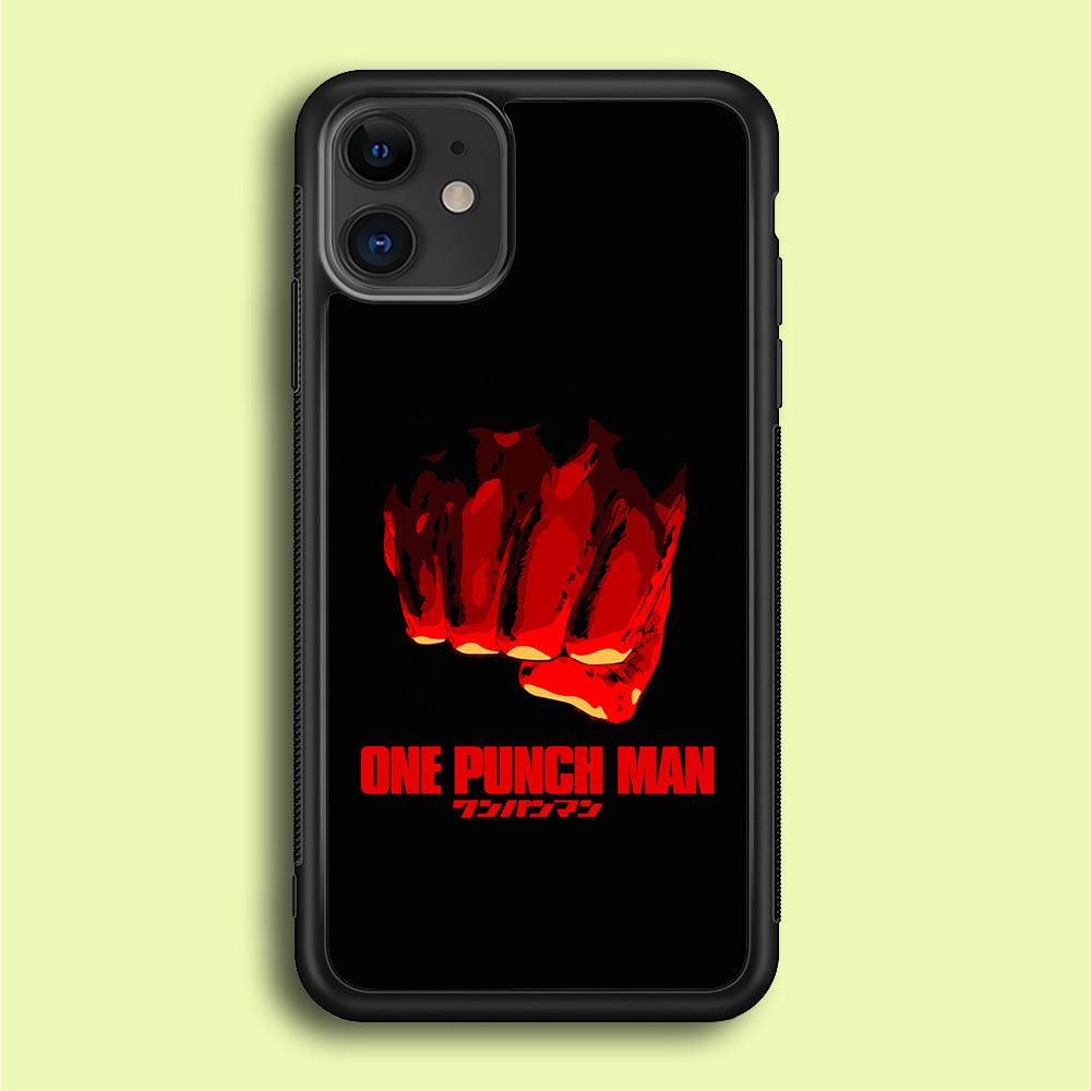 One Punch Man Saitama Fist iPhone 12 Case-Rubber / Black (2D Case)-Xtracase