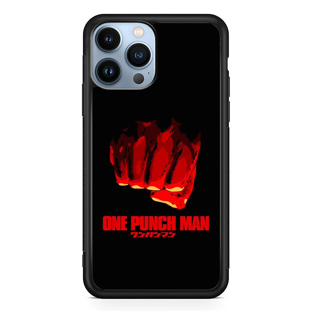 One Punch Man Saitama Fist iPhone 13 Pro Max Case-Rubber / Black (2D Case)-Xtracase