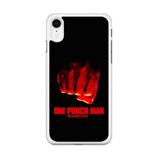 One Punch Man Saitama Fist iPhone XR Case-Rubber / White (2D Case)-Xtracase