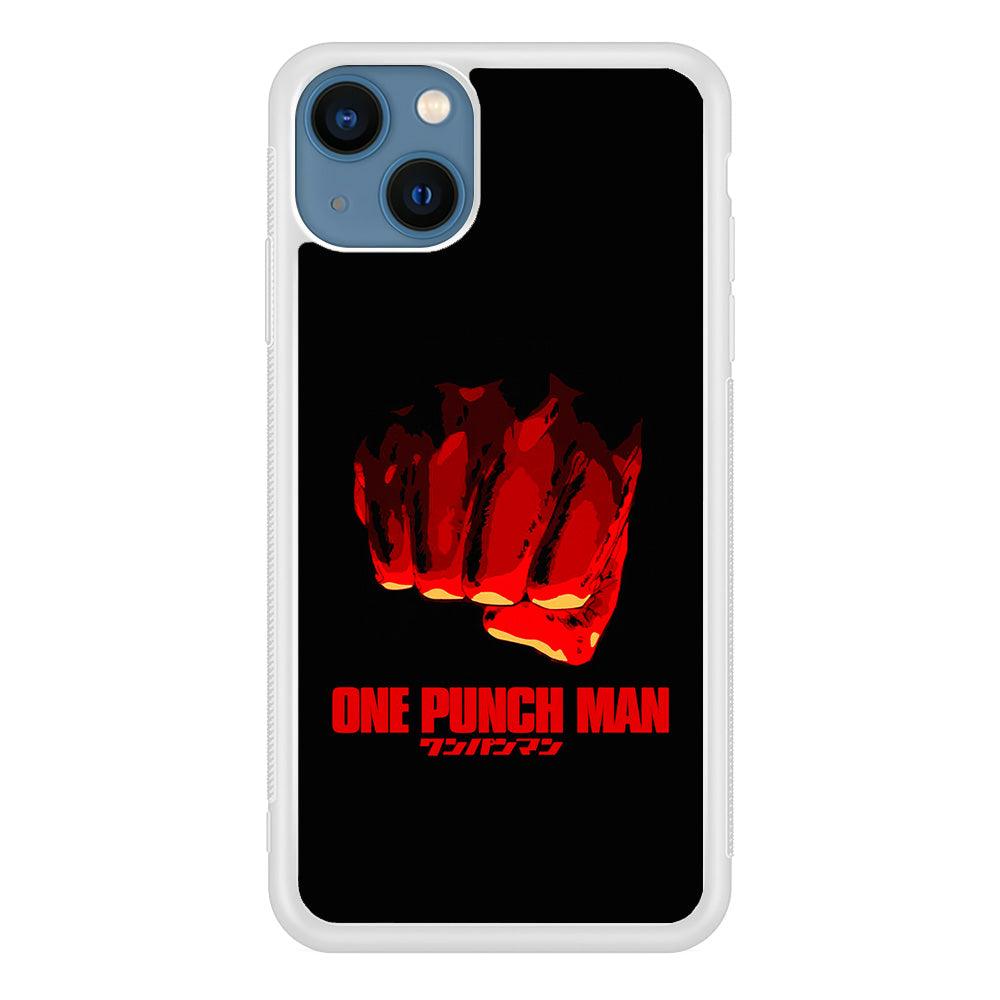 One Punch Man Saitama Fist iPhone 13 Mini Case-Rubber / White (2D Case)-Xtracase