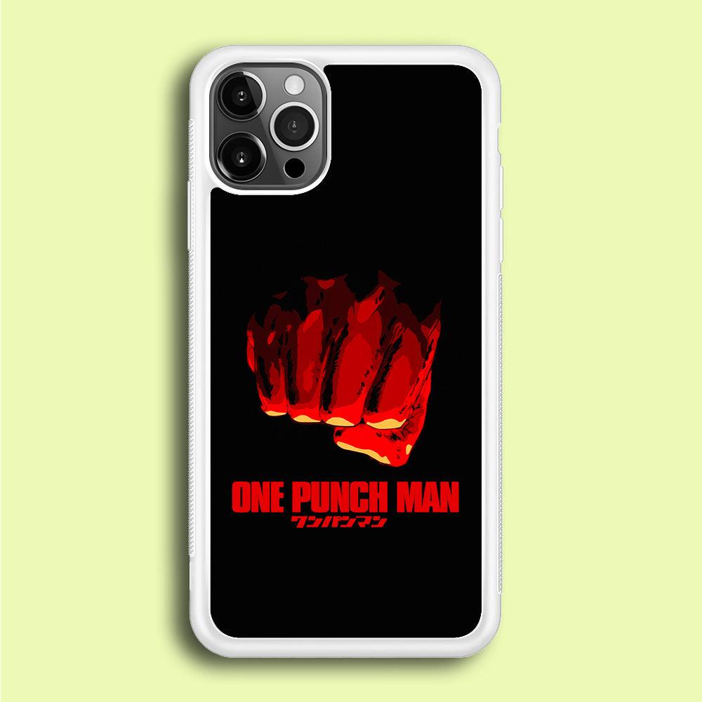 One Punch Man Saitama Fist iPhone 12 Pro Case-Rubber / White (2D Case)-Xtracase