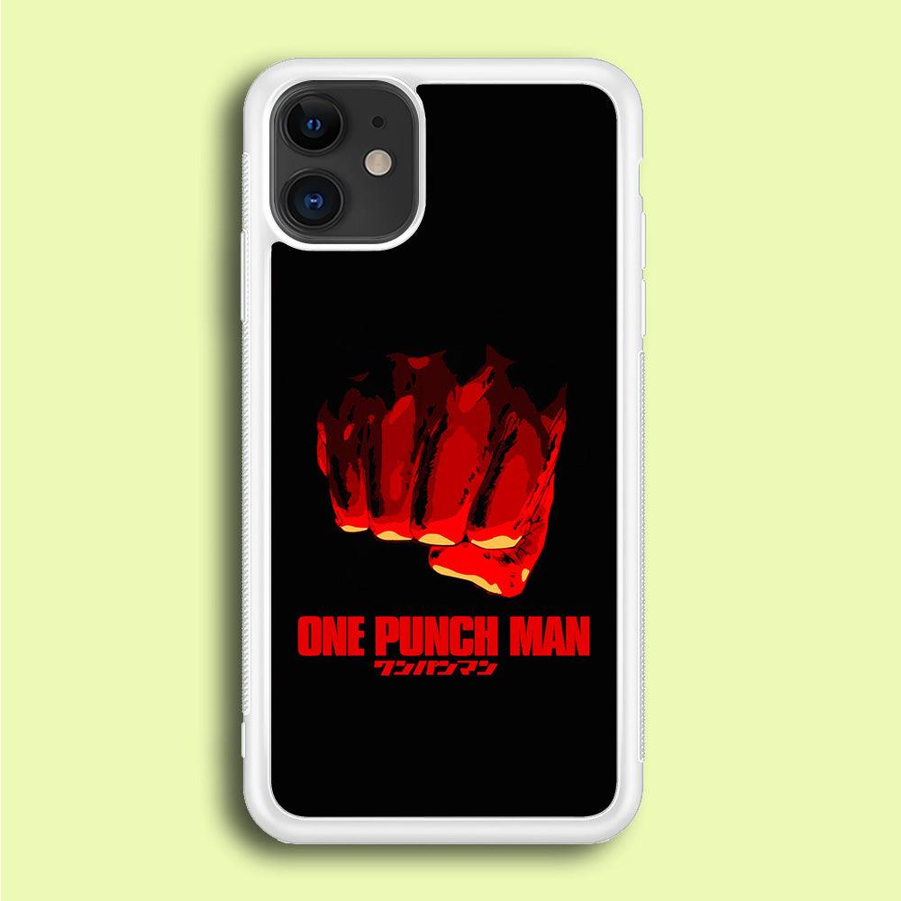 One Punch Man Saitama Fist iPhone 12 Case-Rubber / White (2D Case)-Xtracase