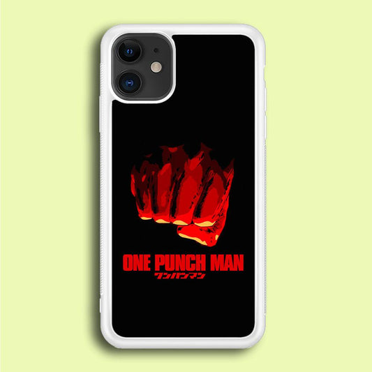 One Punch Man Saitama Fist iPhone 12 Case-Rubber / White (2D Case)-Xtracase