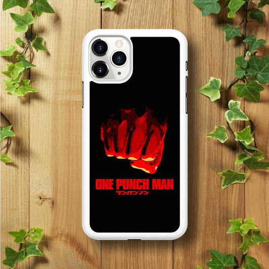 One Punch Man Saitama Fist iPhone 11 Pro Case-Rubber / White (2D Case)-Xtracase