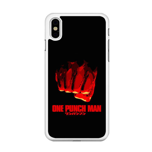 One Punch Man Saitama Fist iPhone Xs Max Case-Rubber / White (2D Case)-Xtracase
