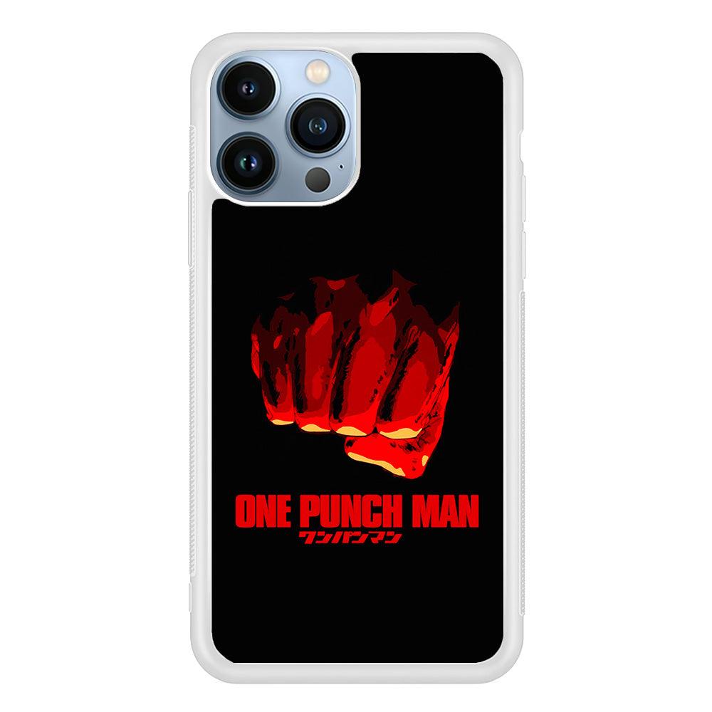 One Punch Man Saitama Fist iPhone 13 Pro Max Case-Rubber / White (2D Case)-Xtracase