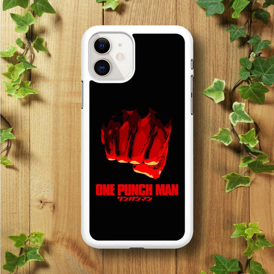 One Punch Man Saitama Fist iPhone 11 Case-Rubber / White (2D Case)-Xtracase