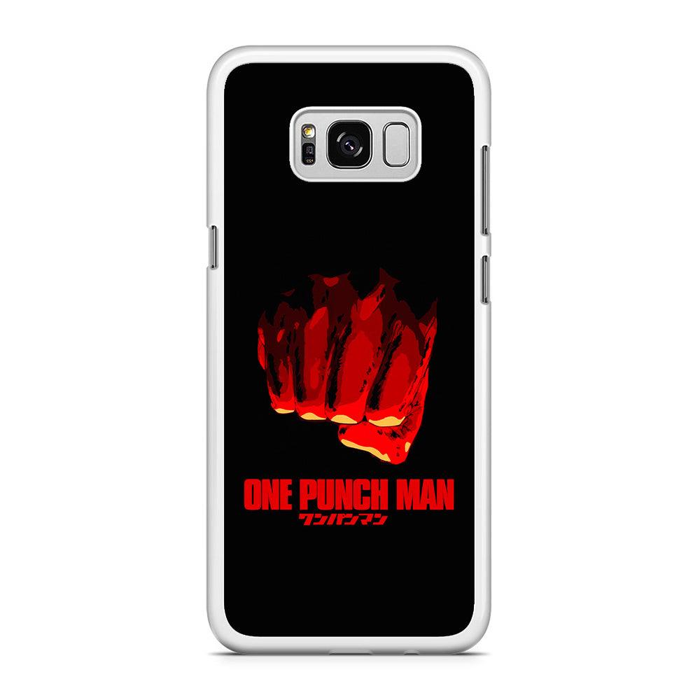 One Punch Man Saitama Fist Samsung Galaxy S8 Case-Rubber / White (2D Case)-Xtracase