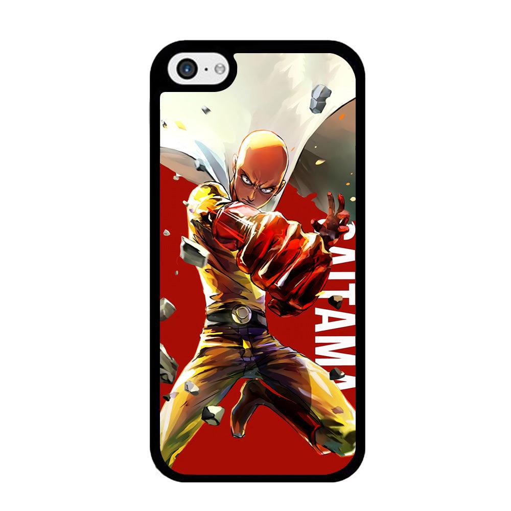 One Punch Man Saitama Red iPhone 5 | 5s Case-Rubber / Black (2D Case)-Xtracase