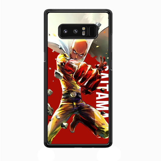 One Punch Man Saitama Red Samsung Galaxy Note 8 Case-Rubber / White (2D Case)-Xtracase