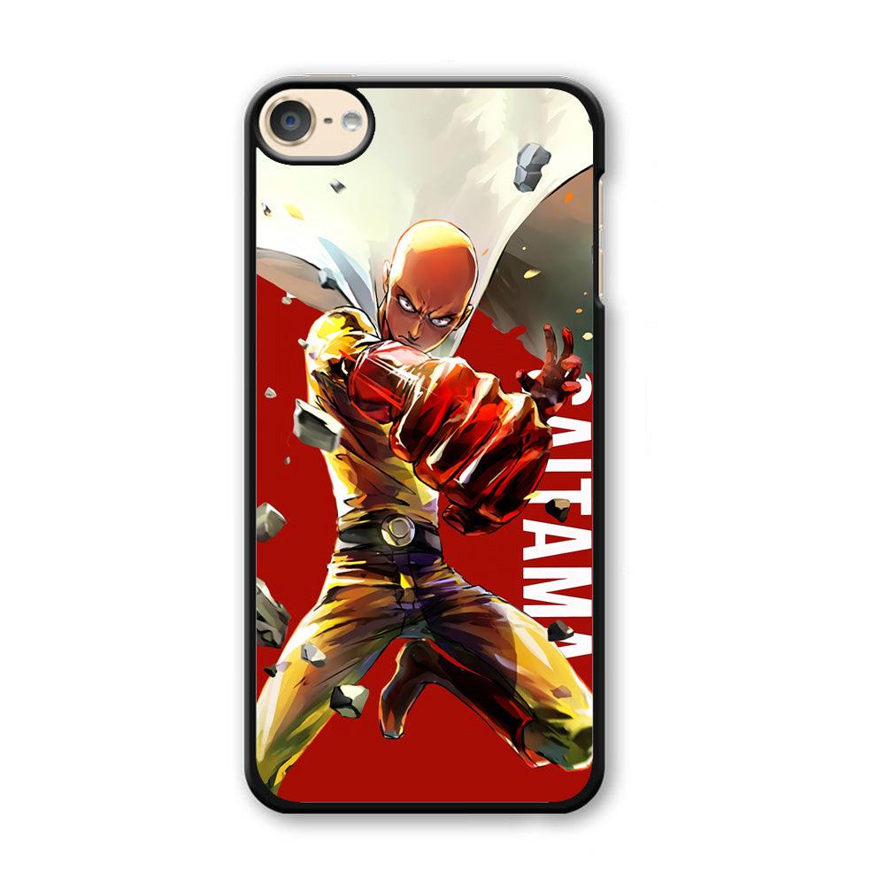 One Punch Man Saitama Red iPod Touch 6 Case-Plastic / Black (2D Case)-Xtracase