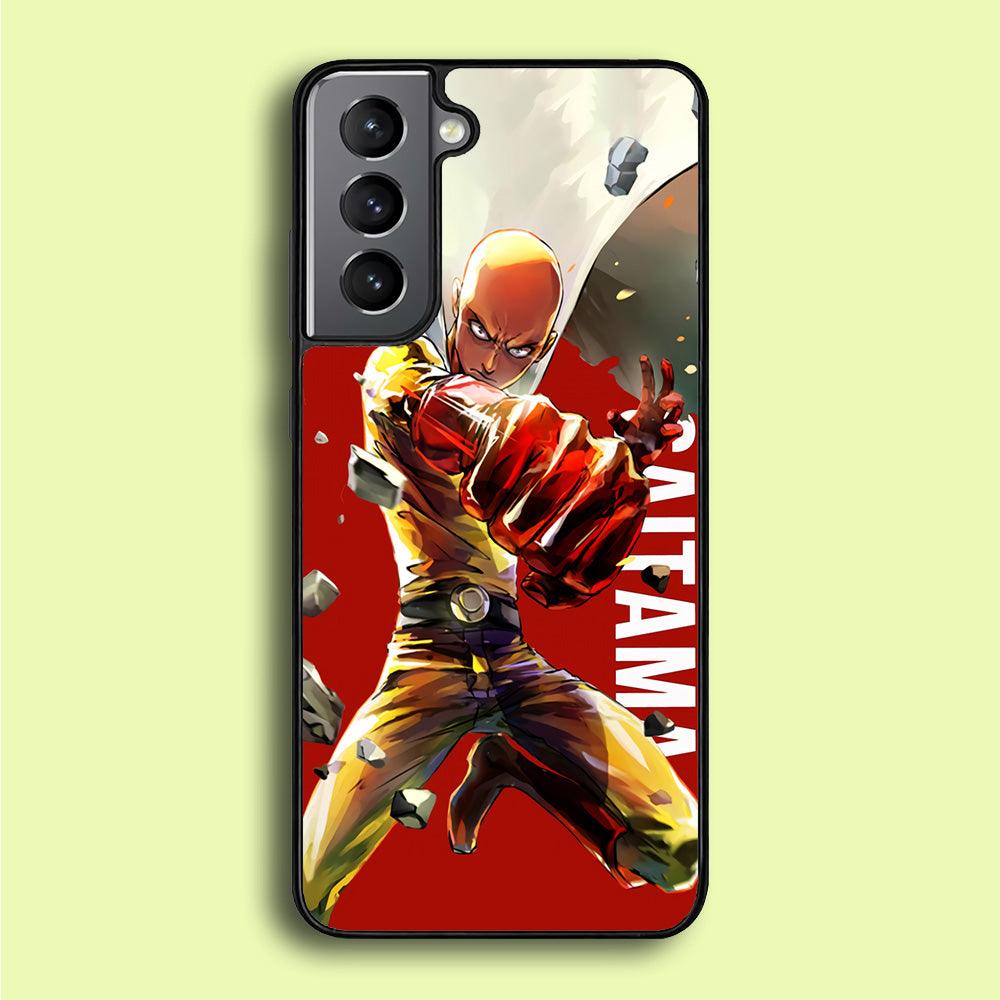 One Punch Man Saitama Red Samsung Galaxy S21 Plus Case-Plastic / Full Wrap (3D Case)-Xtracase