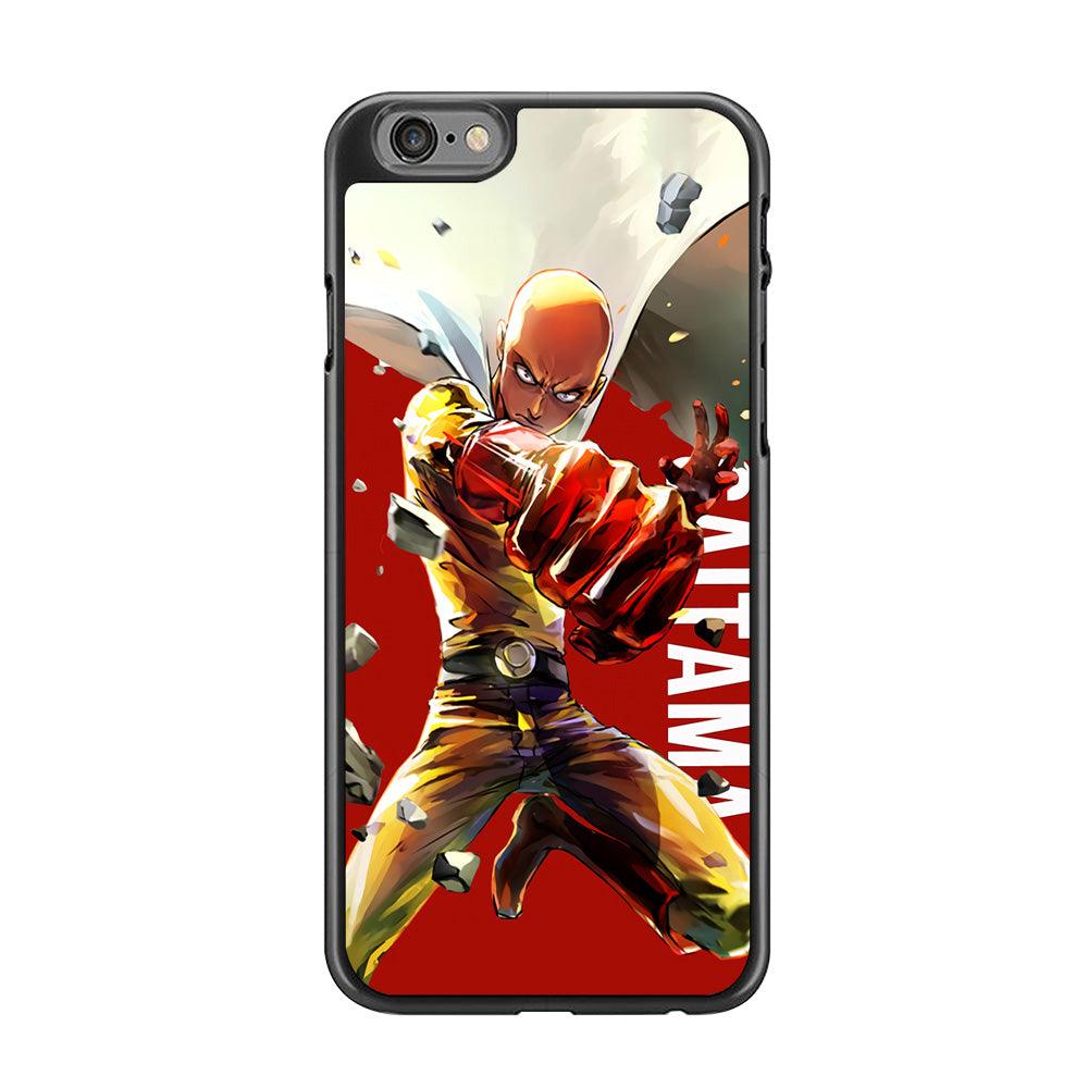 One Punch Man Saitama Red iPhone 6 | 6s Case-Rubber / Black (2D Case)-Xtracase