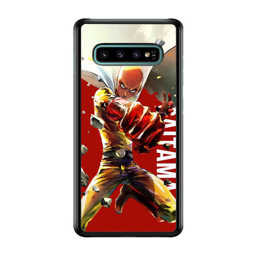 One Punch Man Saitama Red Samsung Galaxy S10 Case-Plastic / Full Wrap (3D Case)-Xtracase