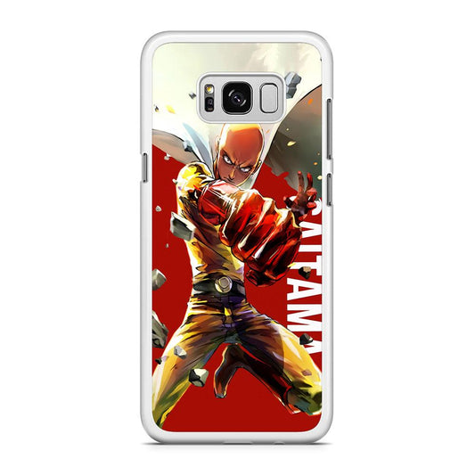 One Punch Man Saitama Red Samsung Galaxy S8 Plus Case-Rubber / White (2D Case)-Xtracase