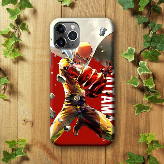 One Punch Man Saitama Red iPhone 11 Pro Max Case-Plastic / Full Wrap (3D Case)-Xtracase