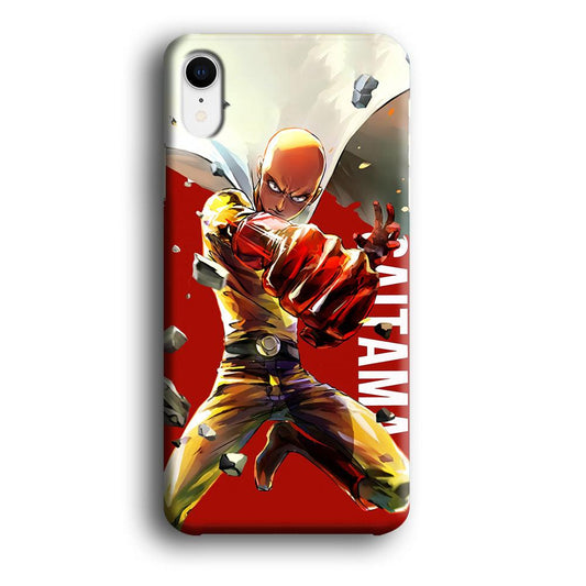 One Punch Man Saitama Red iPhone XR Case-Plastic / Full Wrap (3D Case)-Xtracase