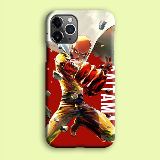 One Punch Man Saitama Red iPhone 12 Pro Case-Plastic / Full Wrap (3D Case)-Xtracase
