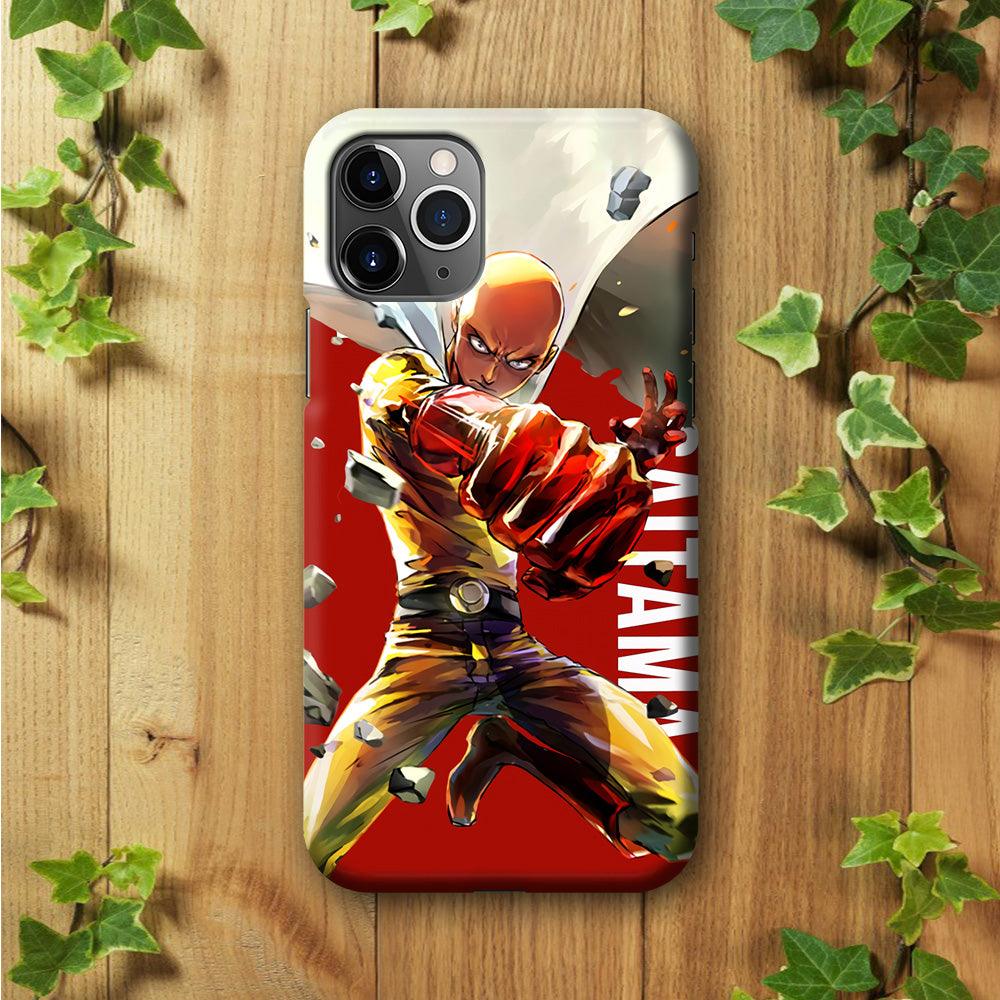 One Punch Man Saitama Red iPhone 11 Pro Case-Plastic / Full Wrap (3D Case)-Xtracase