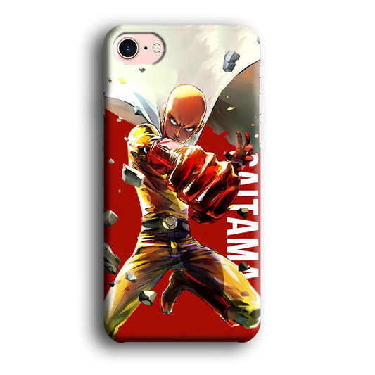 One Punch Man Saitama Red iPhone 8 Case-Plastic / Full Wrap (3D Case)-Xtracase