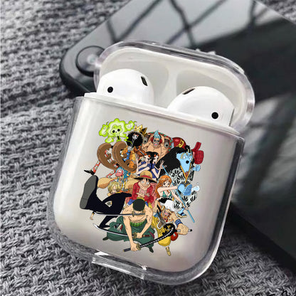 One Piece Mugiwara Pirates Crew Hard Plastic  Protective Clear Case Cover For Apple Airpods