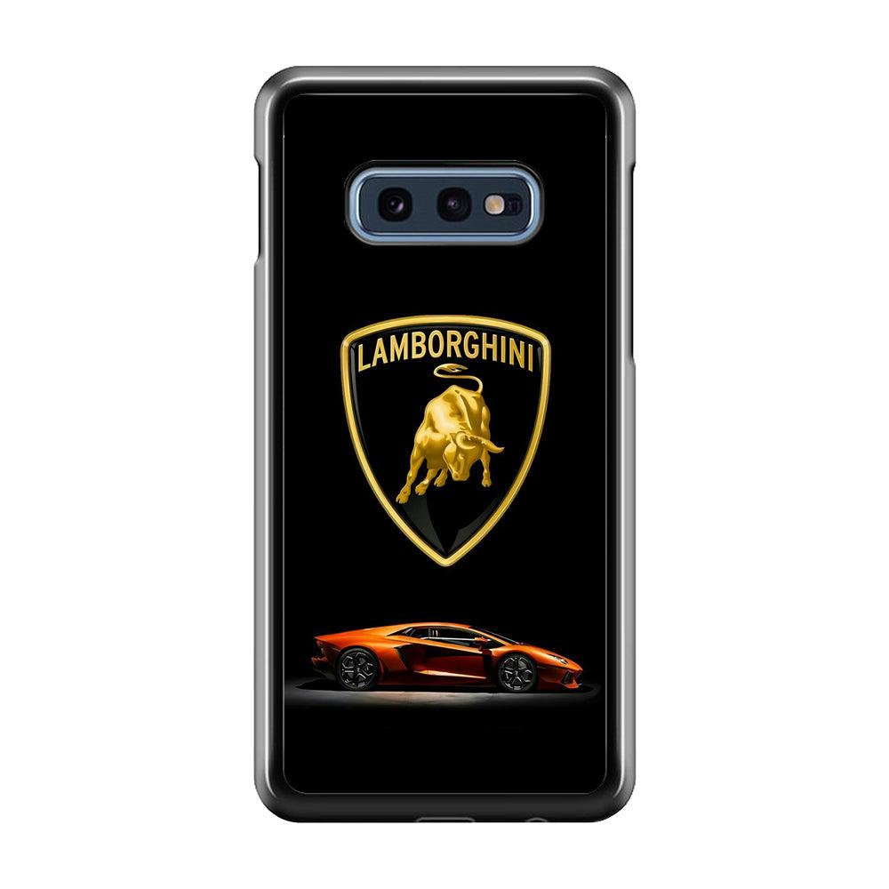 Orange Car Lamborghini Logo Samsung Galaxy S10E Case-Plastic / Full Wrap (3D Case)-Xtracase
