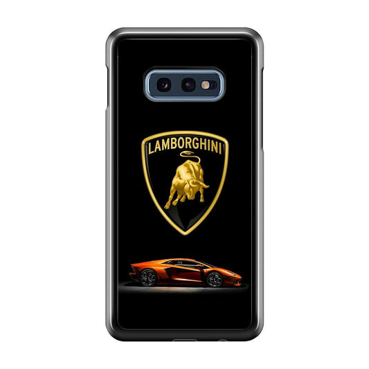 Orange Car Lamborghini Logo Samsung Galaxy S10E Case-Plastic / Full Wrap (3D Case)-Xtracase