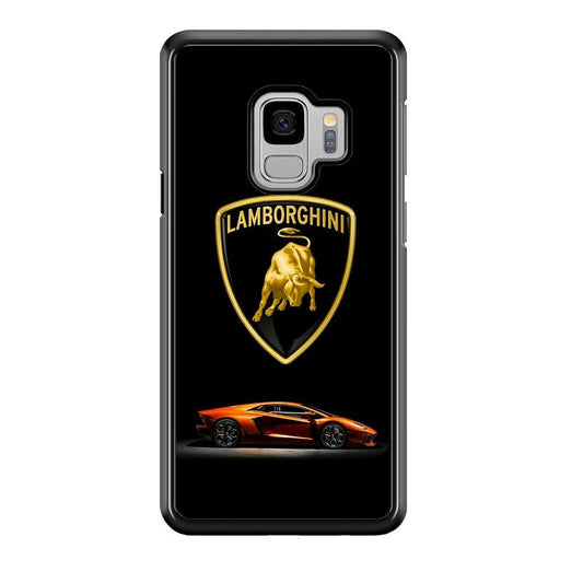 Orange Car Lamborghini Logo Samsung Galaxy S9 Case-Plastic / Full Wrap (3D Case)-Xtracase