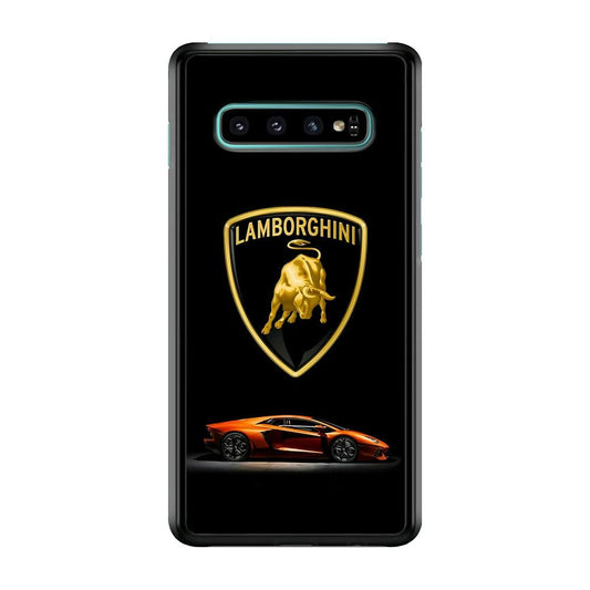 Orange Car Lamborghini Logo Samsung Galaxy S10 Plus Case-Plastic / Full Wrap (3D Case)-Xtracase