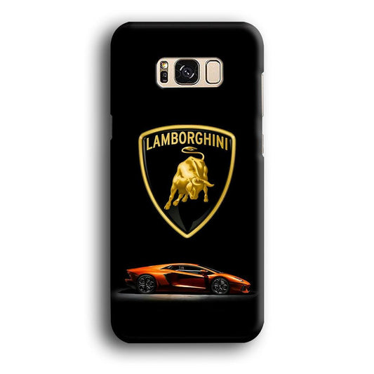 Orange Car Lamborghini Logo Samsung Galaxy S8 Case-Plastic / Full Wrap (3D Case)-Xtracase