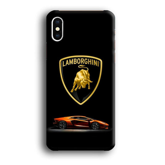 Orange Car Lamborghini Logo iPhone Xs 3D Case-Xtracase