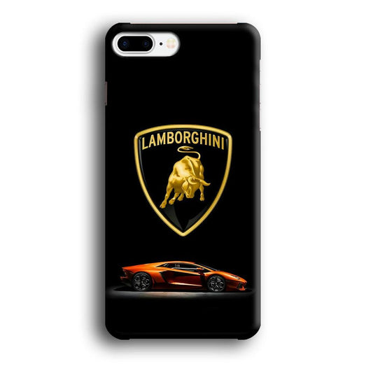 Orange Car Lamborghini Logo iPhone 7 Plus Case-Plastic / Full Wrap (3D Case)-Xtracase