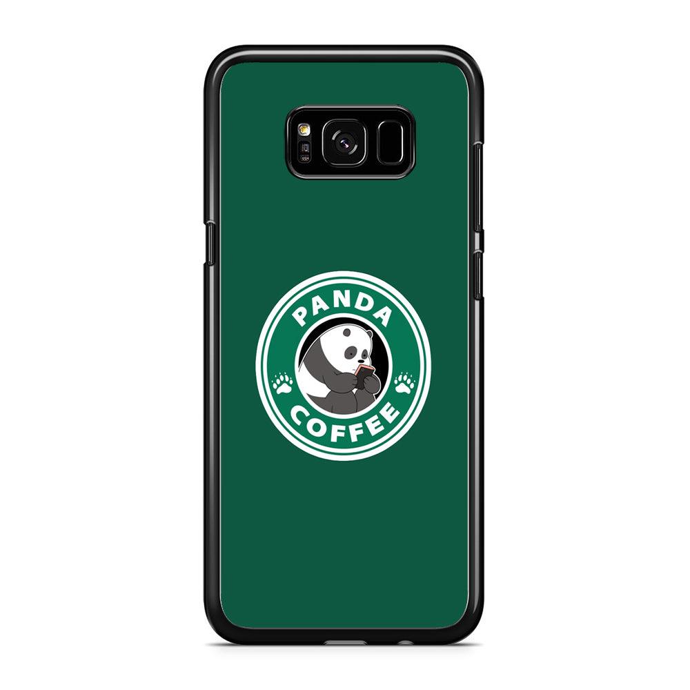 Panda Coffee Samsung Galaxy S8 Case-Rubber / Black (2D Case)-Xtracase