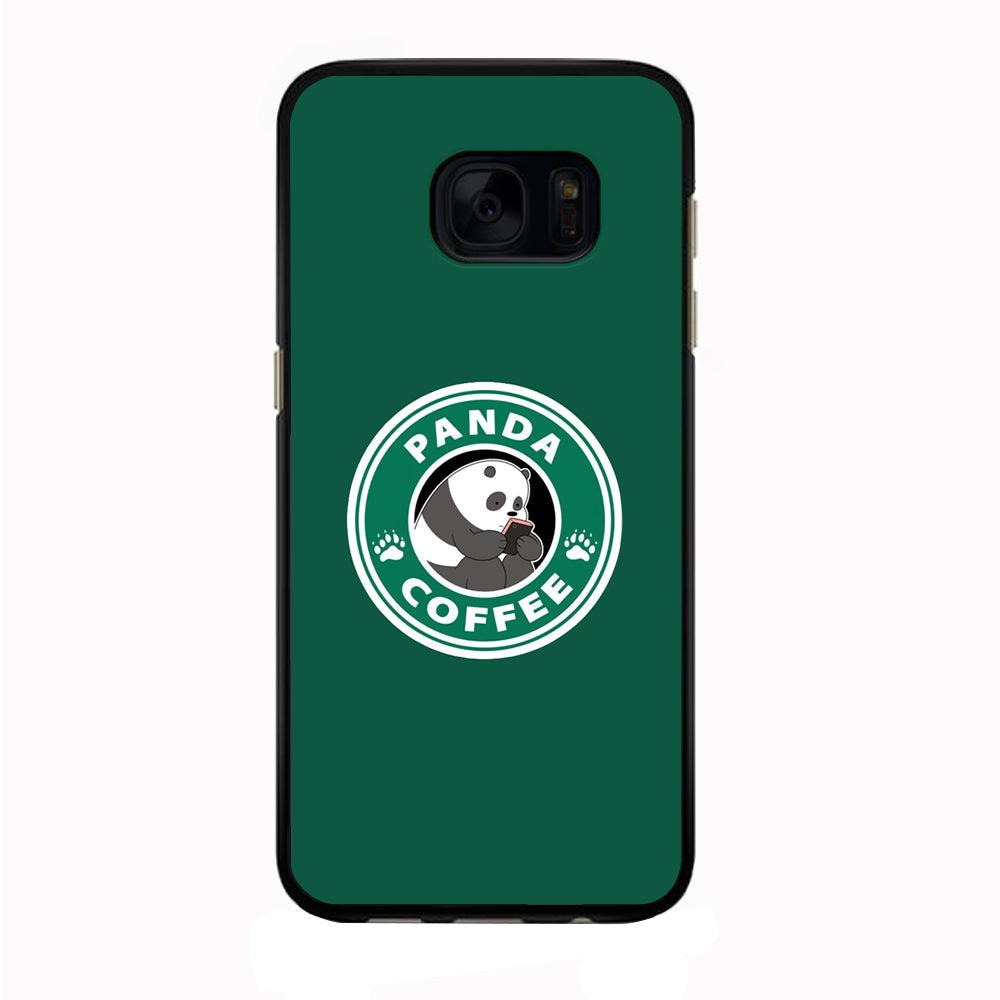 Panda Coffee Samsung Galaxy S7 Edge Case-Rubber / Black (2D Case)-Xtracase