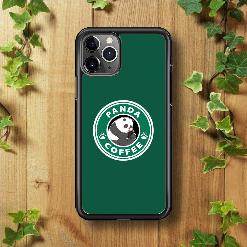 Panda Coffee iPhone 11 Pro Max Case-Rubber / Black (2D Case)-Xtracase