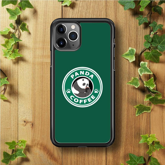 Panda Coffee iPhone 11 Pro Max Case-Rubber / Black (2D Case)-Xtracase