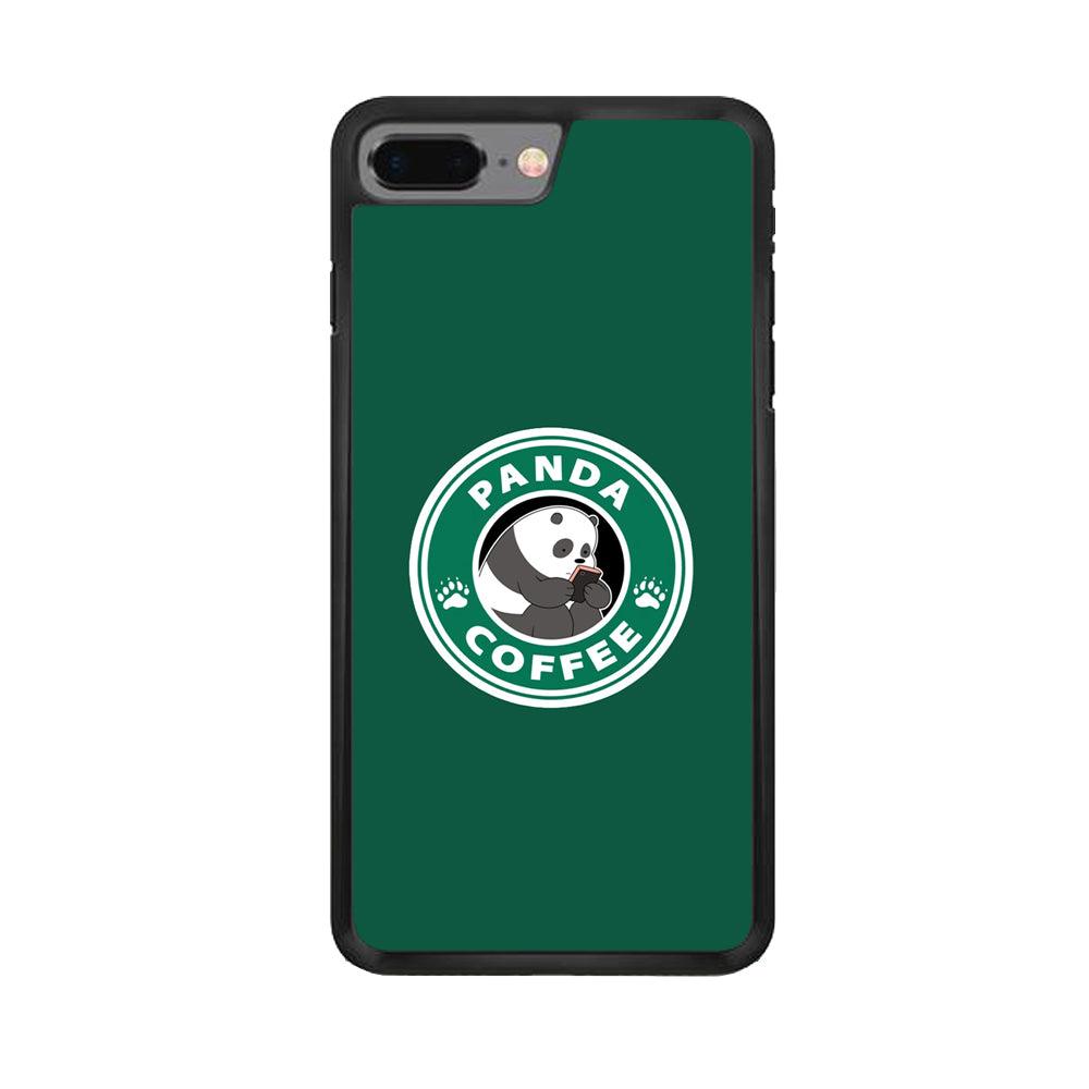 Panda Coffee iPhone 7 Plus Case-Rubber / Black (2D Case)-Xtracase