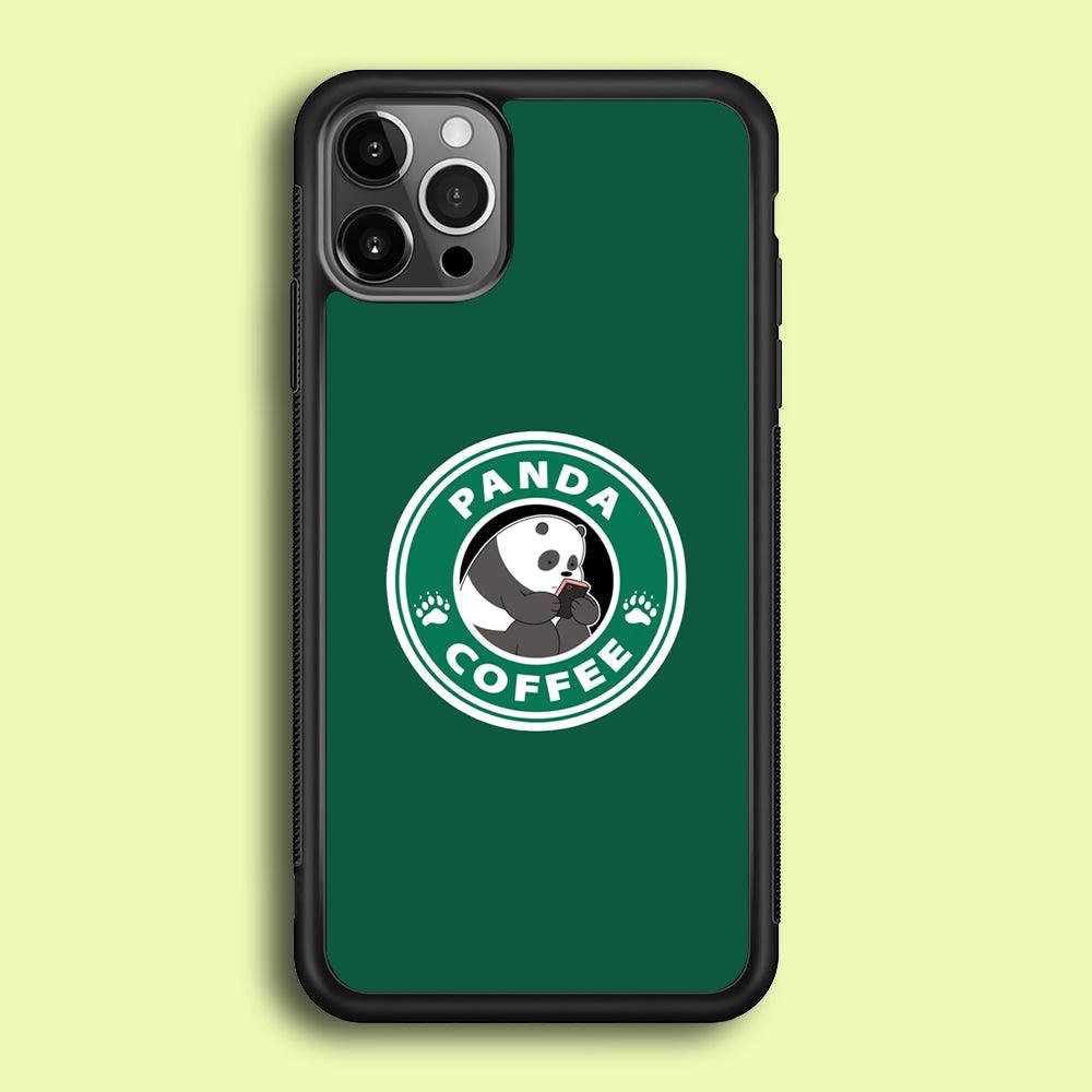 Panda Coffee iPhone 12 Pro Case-Rubber / Black (2D Case)-Xtracase