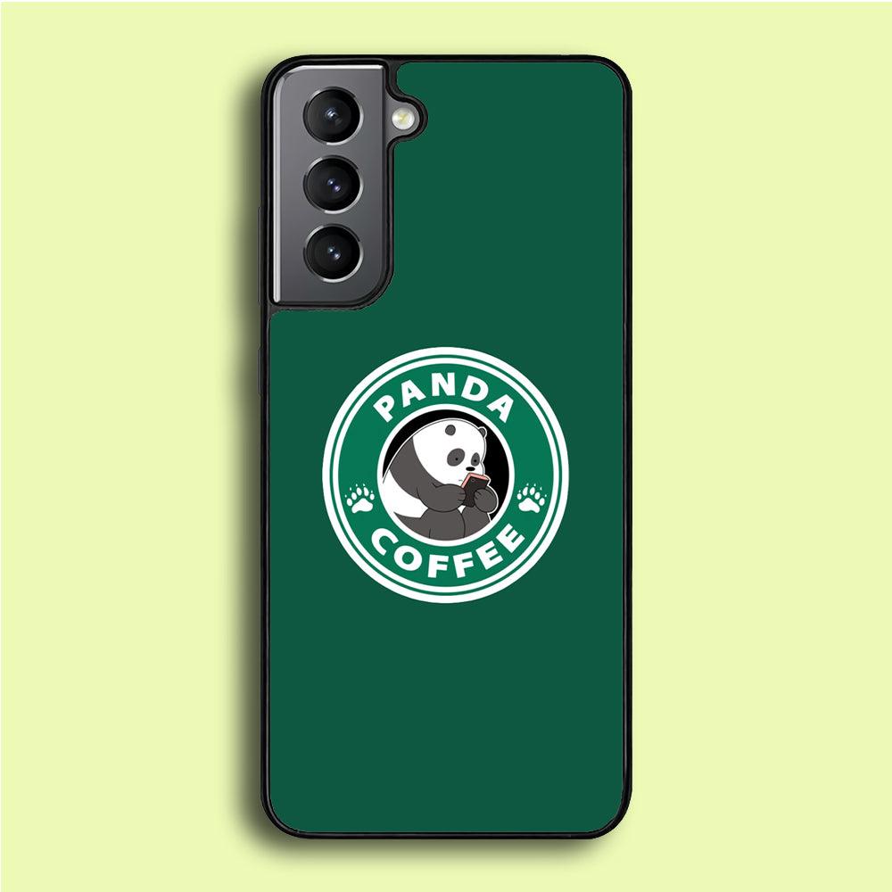 Panda Coffee Samsung Galaxy S21 Plus Case-Rubber / White (2D Case)-Xtracase