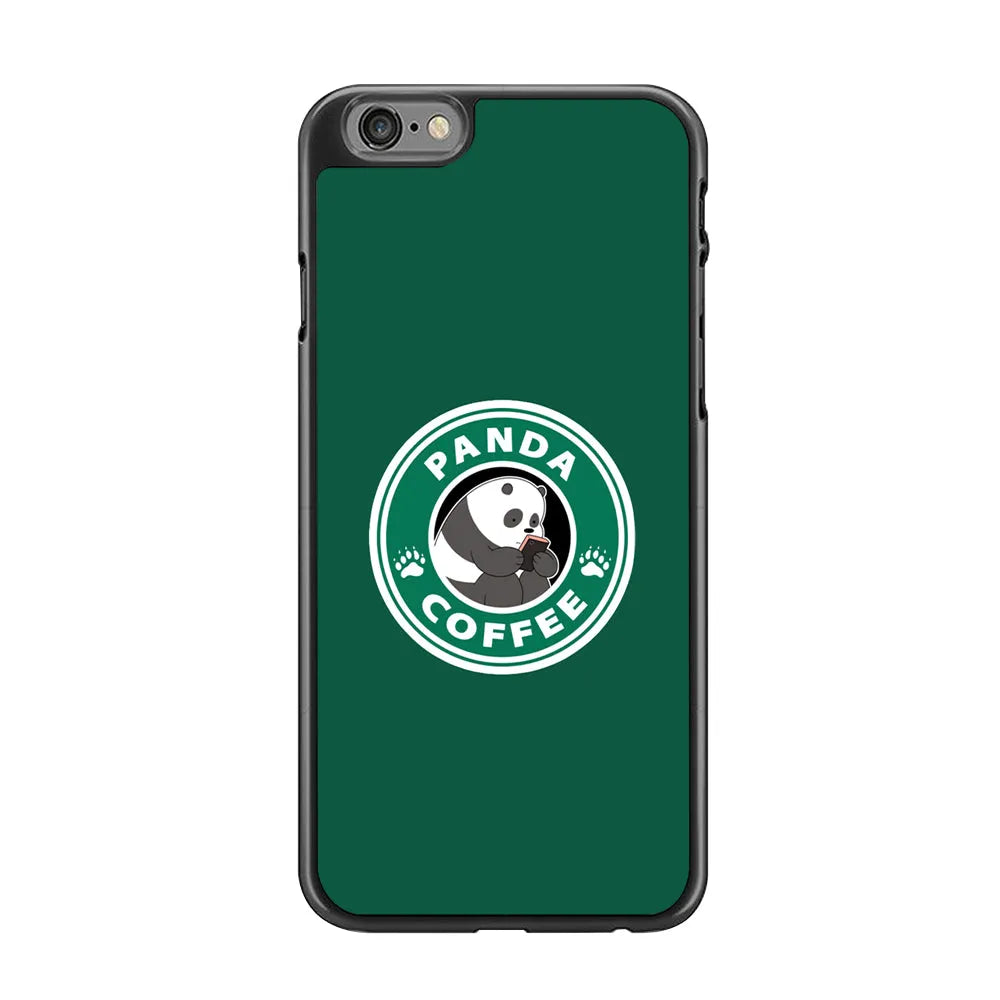 Panda Coffee iPhone 6 | 6s Case-Rubber / Black (2D Case)-Xtracase